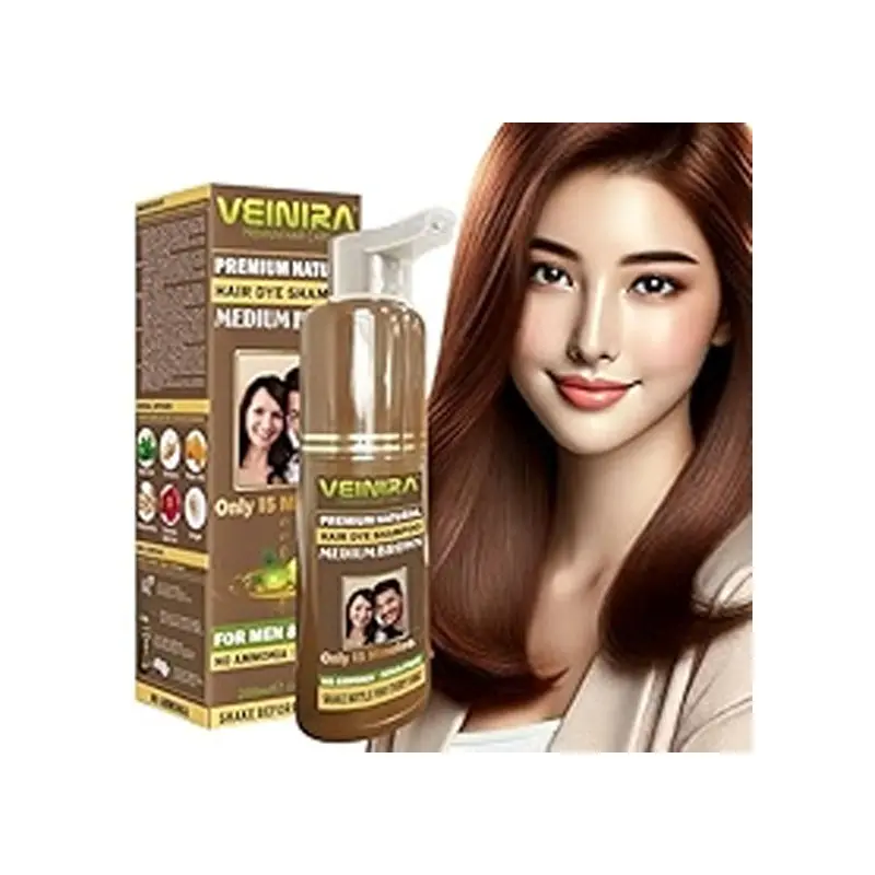Veinira Medium Brown Hair Color Bottle  