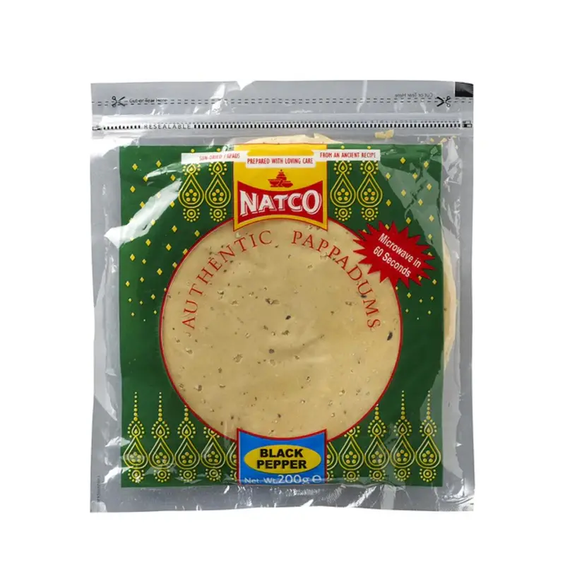 Natco Black Pepper Pappadom 200g 