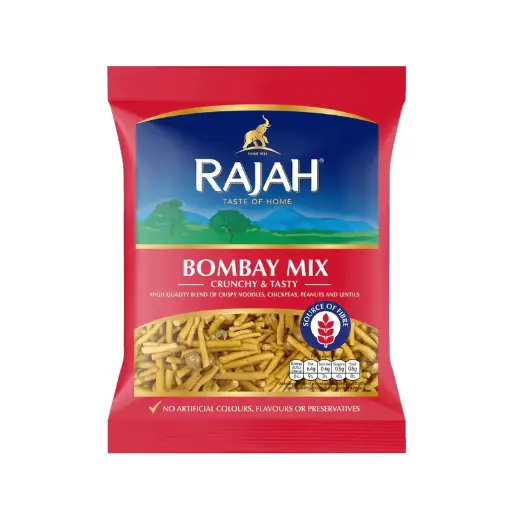 Rajah Bombay Mix 200g x 8 – A Crunchy & Spicy Classic!