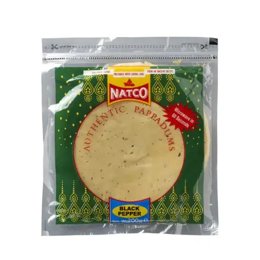 Natco Black Pepper Pappadom 200g 