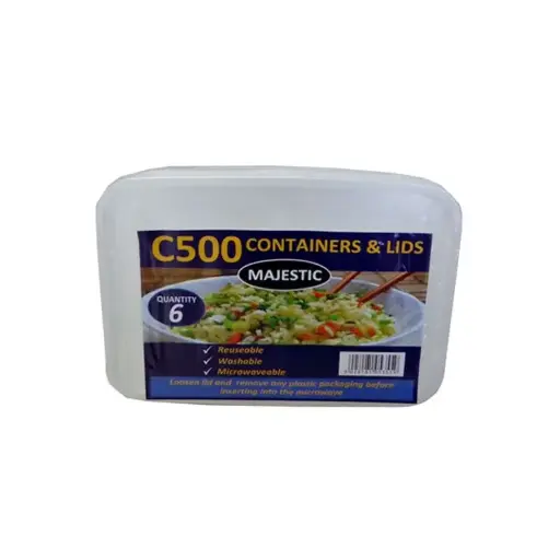 C500 Retail Plastic containers & Lids 6pcs 