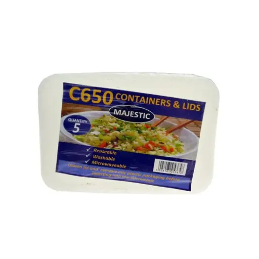 C650 Retail Plastic containers & Lids 5pcs 