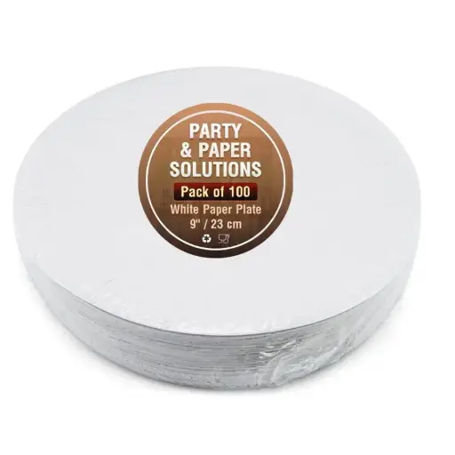 White Paper Plate 9'' 100 Pcs