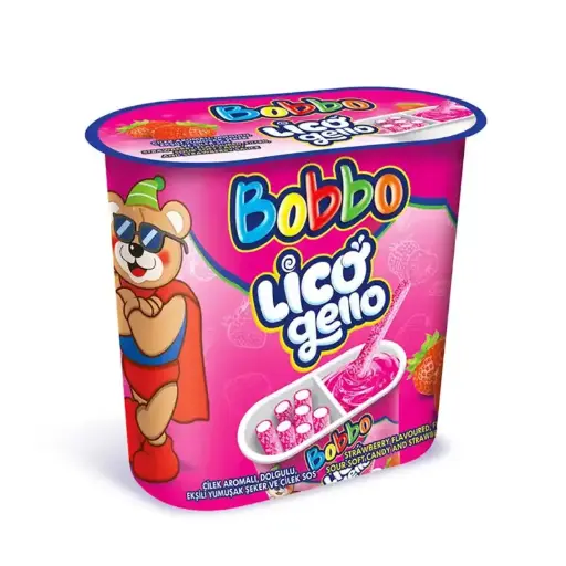 Bobbo Lico Gel Cups Strawberry DIPS 45gr x 4Pcs