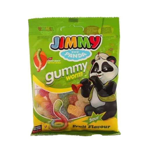 Jimmy Gummy Worm Sour 80g x 4Pcs