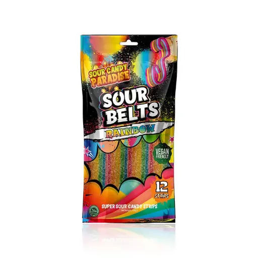 Sour Candy Rainbow Belts 100g x 4Pcs